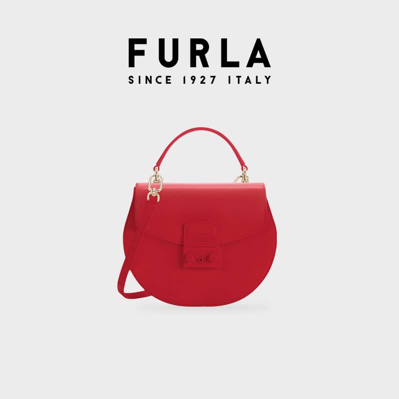 一生一世时宜白鹿同款FURLA芙拉白色小号圆底手提包