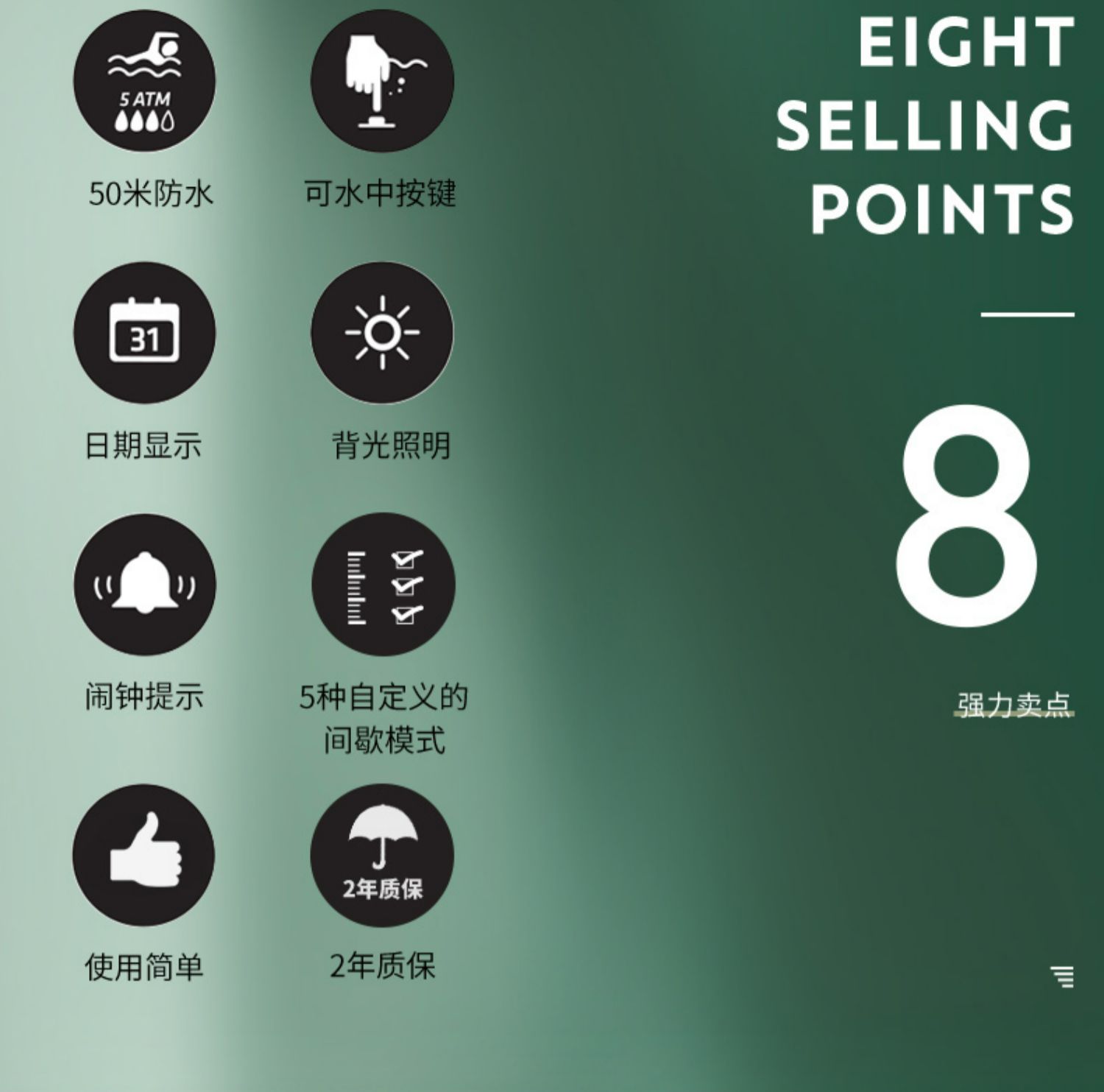骄阳伴我肖战盛阳同款黑色迪卡侬电子表防水W500运动手表
