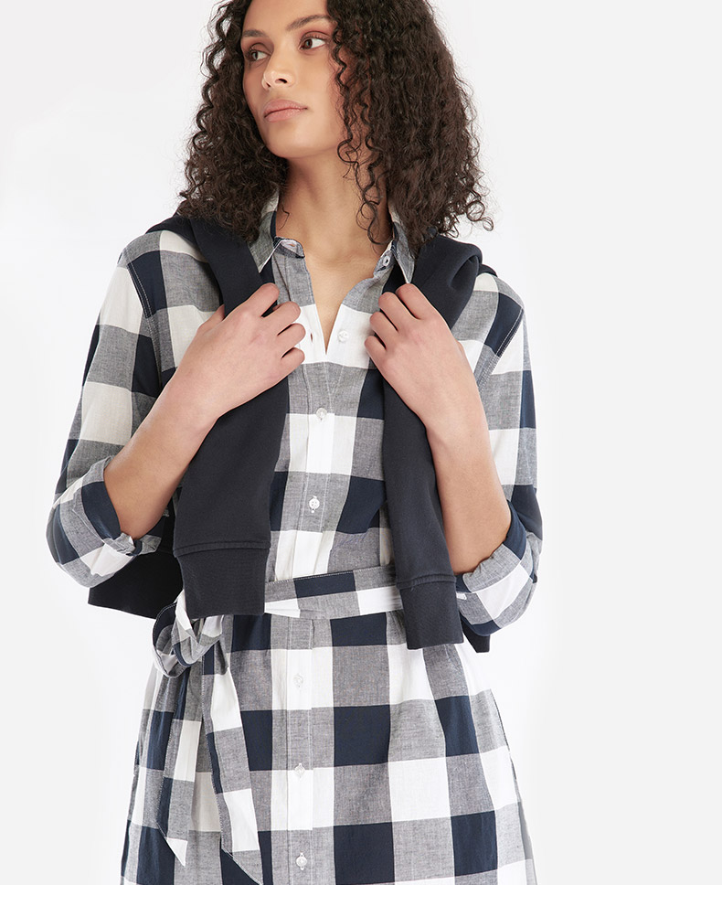 不够善良的我们林依晨同款Barbour Tern Check女士早春格纹连衣裙
