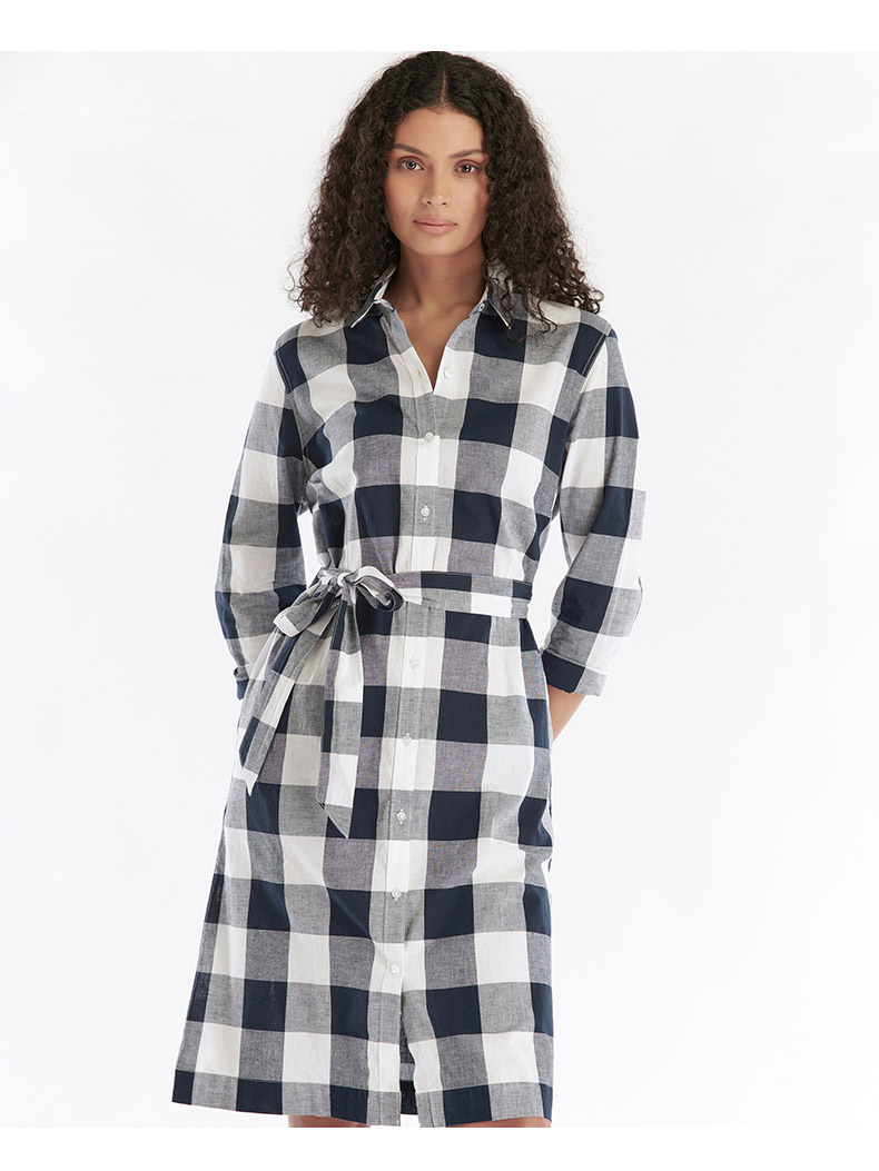 不够善良的我们林依晨同款Barbour Tern Check女士早春格纹连衣裙