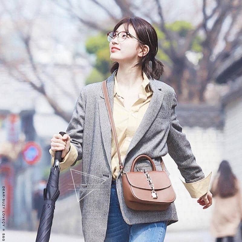 当你沉睡时裴秀智南红珠韩国明星同款格子小西装女外套