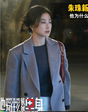 他为什么依然单身顾叶嘉朱珠同款伊芙丽时尚休闲毛呢外套
