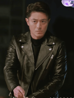 他为什么依然单身俞瑜霍建华同款黑色MACKAGE连帽机车帅气皮衣外套
