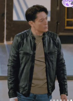 他为什么依然单身俞瑜霍建华同款黑色MCS真皮男立领机车皮衣
