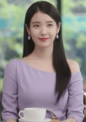 21世纪大君夫人李知恩 IU同款紫色BAUbyBrideAndYou斜肩收腰上衣裙子
